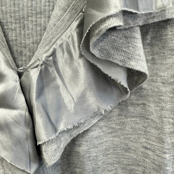 Banana Republic Gray Long Sleeve Ruffle Lightweight Shrug Cardigan Size Small - Picture 11 of 15